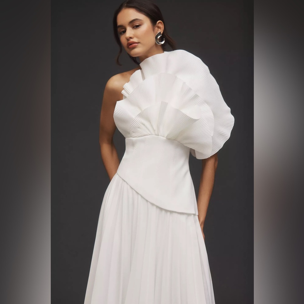 Acler Whittington Sculptural Pleated A-Line Wedding Gown